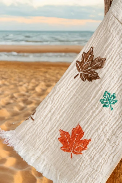 Varol Organik %100 Pamuk Kimono Yaka Sabalık Bornoz - Sonbahar - Resim 3