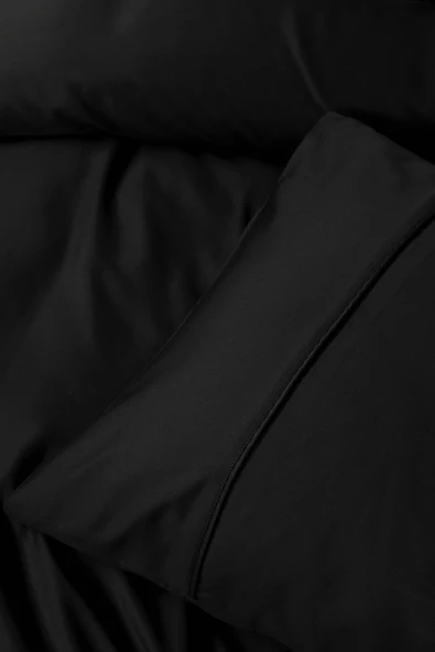 Cotton Box Silky Saten Çift Kişilik Nevresim Takımı Siyah - Resim 3