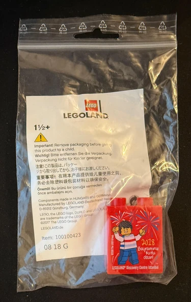 Legoland Discovery Centre 2018 Bayraminiz Kutlu olsun Minifigure and Fireworks Pattern Duplo Brick 1x2x2 - Resim 2