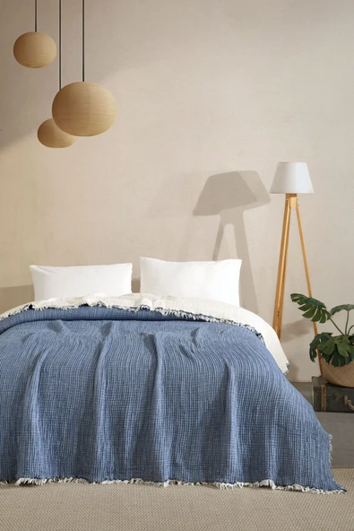 Varol 5 Katlı Çift Kişilik %100 Pamuk Müslin Yatak Örtüsü – 230x240 cm - Resim 5