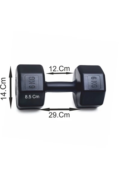 12 Kg Dambıl Seti – 2 x 6 Kg Ağırlık Spor ve Egzersiz Dambılı - Resim 4