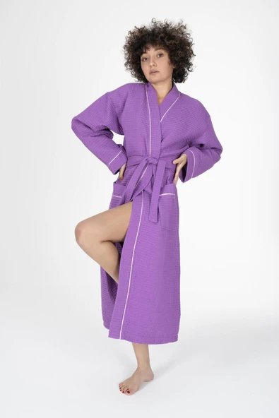 Varol Kaos Serisi Kimono Yaka Pike Bornoz Sabahlık - Resim 12