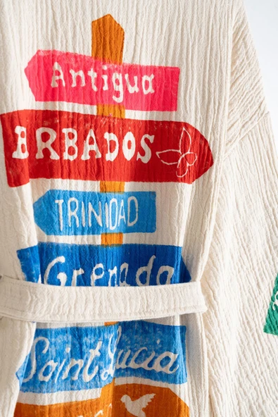 Varol Organik %100 Pamuk Kimono Yaka Sabalık Bornoz - Nomada - Resim 3