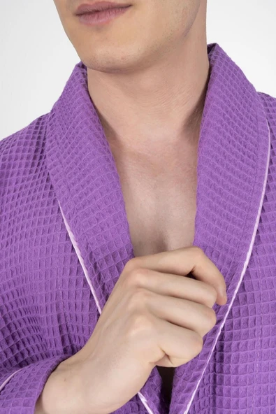 Varol Kaos Serisi Şal Yaka Pike Bornoz Sabahlık - Resim 6