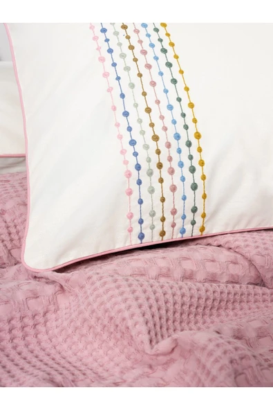 Cotton Box Aura Çift Kişilik Pike Takımı Pebble Pembe - Resim 4