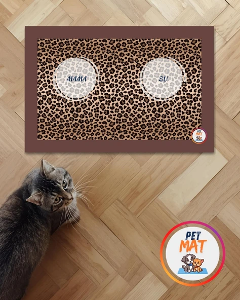 Petmat Kedi Mama Paspası , Kaymaz Taban , Yıkanabilir , Evcil Hayvan Paspası 012-KL