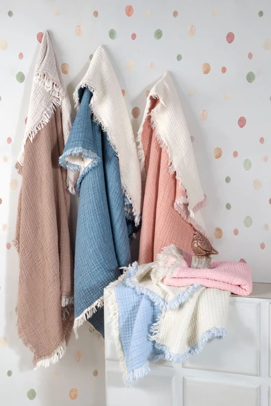 Varol 5 Katlı %100 Pamuk Müslin Bebek Battaniyesi - 12