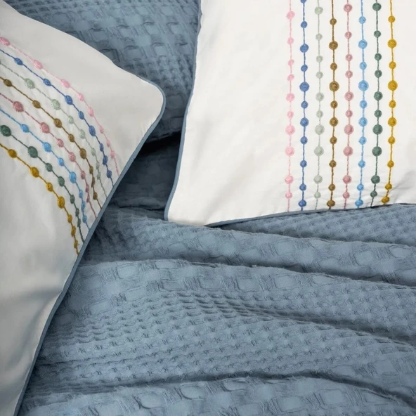 Cotton Box Aura Tek Kişilik Takımı Pebble indigo - Resim 2