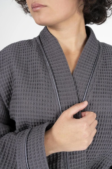 Varol Kaos Serisi Kimono Yaka Pike Bornoz Sabahlık - Resim 4