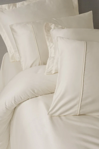 Cotton Box Silky Saten Çift Kişilik Nevresim Takımı Ekru - Resim 2