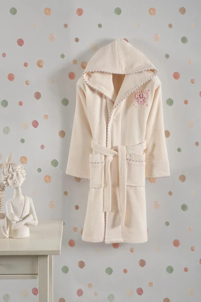 Varol Bambu Nakışlı Garson Boy Bornoz - Flamingo ürün görseli