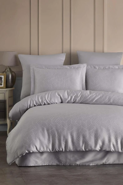 Varol Liyosel Jakar Nevresim Takımı Çift Kişilik - Lienzo A.Gri ürün görseli