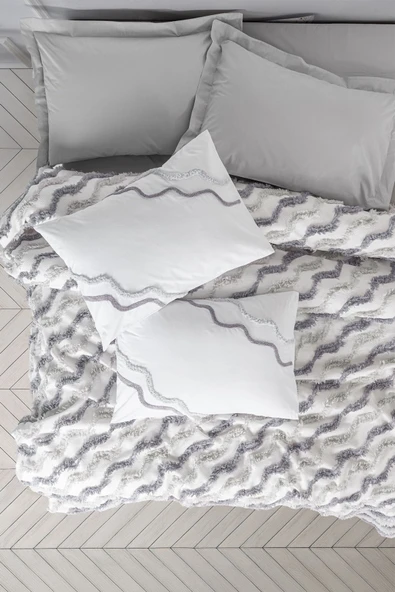 Cotton Box Bonny Çift Kişilik Pike Takımı Eldon Gri ürün görseli