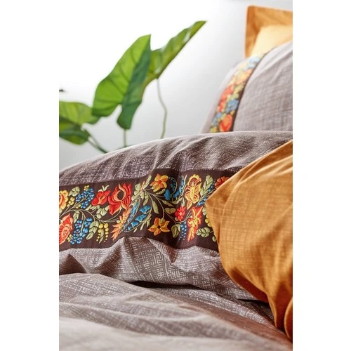 Cotton Box Folk Ark Çift Kişilik Nevresim Takımı  Vizon - Resim 2