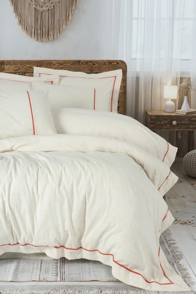 Cotton Box inborn Banded Çift Kişilik Nevresim Takımı Turuncu ürün görseli