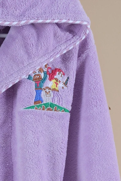 Varol Bambu Nakışlı Çocuk Bornozu - M.Craft - 3