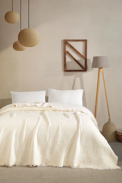 Varol 5 Katlı Çift Kişilik %100 Pamuk Müslin Yatak Örtüsü – 230x240 cm - Resim 8