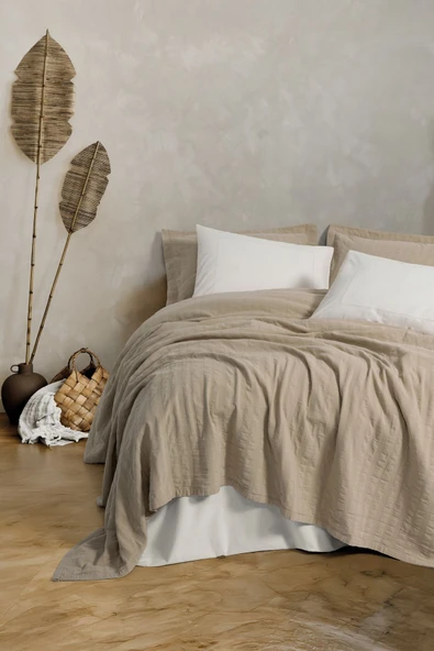 Cotton Box Natura Çift Kişilik Yatak Örtüsü / Pike Takımı Vilo Bej ürün görseli