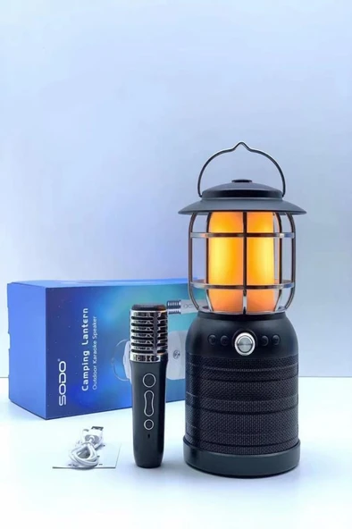 Torima SD08 Siyah Mikrofonlu Bluetooth Hoparlör Nostalji Fener Speaker - Resim 3