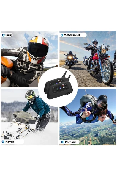 Torima Ejeas V6PRO+ Double 2li Helmet İnterkom Motosiklet İntercomu Kask Kulaklığı - Resim 2