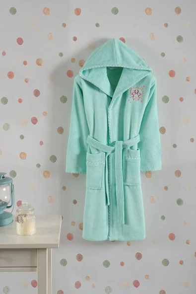 Varol Bambu Nakışlı Garson Boy Bornoz - Flamingo - Resim 3