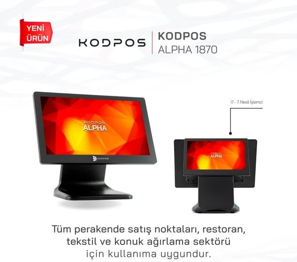 Kodpos Alpha 1870 18.5 Dokunmatik Pos İ7 7.Nesil 16gb Ram 256Gb ssd - 2