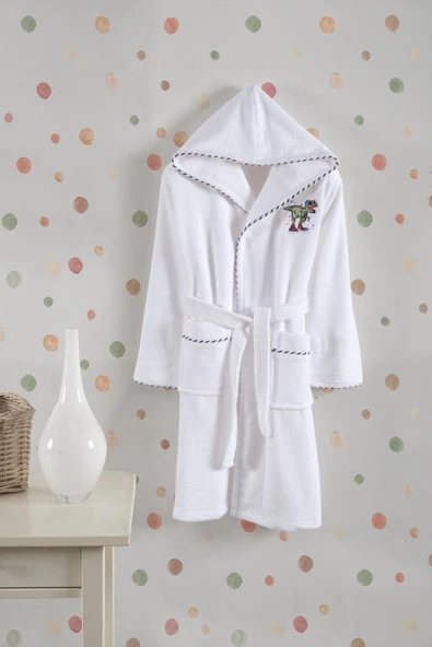 Varol Bambu Nakışlı Garson Boy Bornoz - Dino ürün görseli