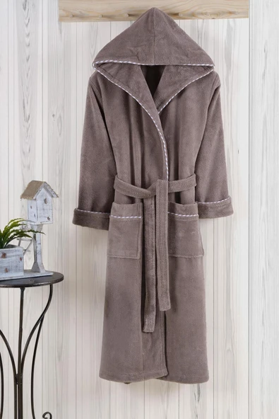 Varol Biyeli Kapşonlu Bambu Bornoz - 4