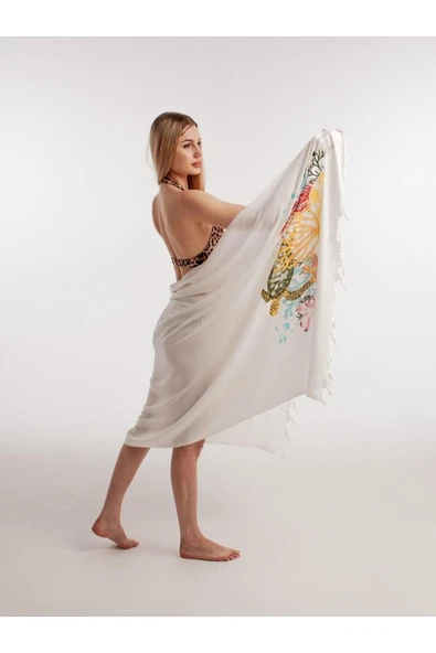 Varol Baskılı Bambu Peştemal Plaj Havlusu - Resim 7