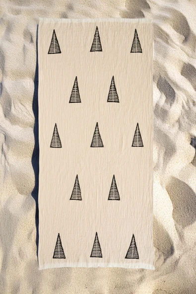 Varol Organik %100 Pamuk Müslin Peştemal - Piramit - Resim 2