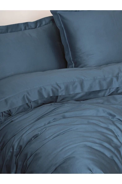 Cotton Box Elegant Saten Tek Kişilik Nevresim Takımı Mavi - Resim 2