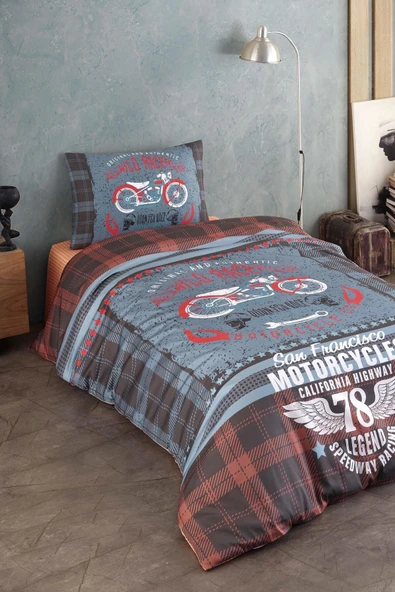 Varol %100 Pamuk Saten Genç Nevresim Takımı - Motorcycle ürün görseli