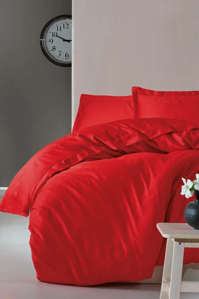 Cotton Box Elegant Saten Tek Kişilik Nevresim Takımı Kirmizi ürün görseli