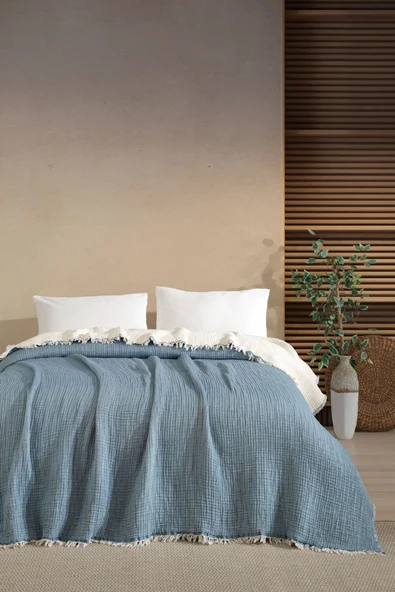 Varol 5 Katlı Çift Kişilik %100 Pamuk Müslin Yatak Örtüsü – 230x240 cm ürün görseli
