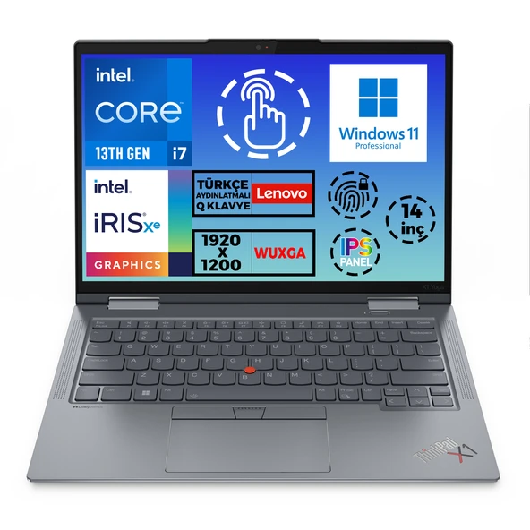 LENOVO ThinkPad X1 Yoga G8 i7-1370P vPro 32GB 1TB SSD 14"WUXGA W11P Dokunmatik Laptop 21HQS1RSTX ürün görseli 1
