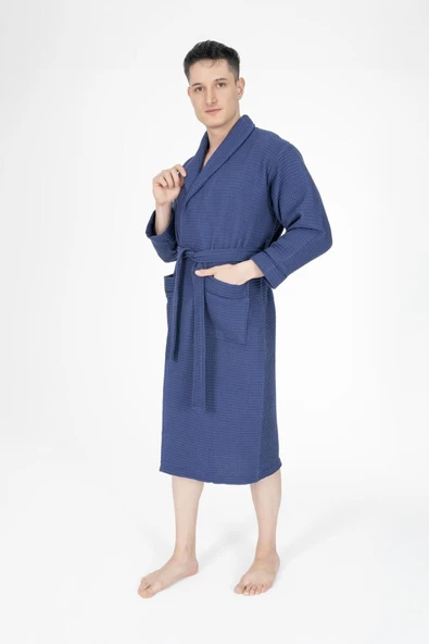 Varol Kaos Serisi Şal Yaka Pike Bornoz Sabahlık - Resim 5