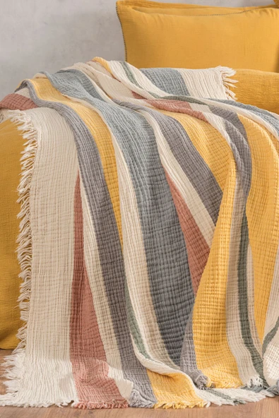 Varol 4 Katlı %100 Pamuk Müslin Pike & Yatak Örtüsü – 230x250 cm ürün görseli