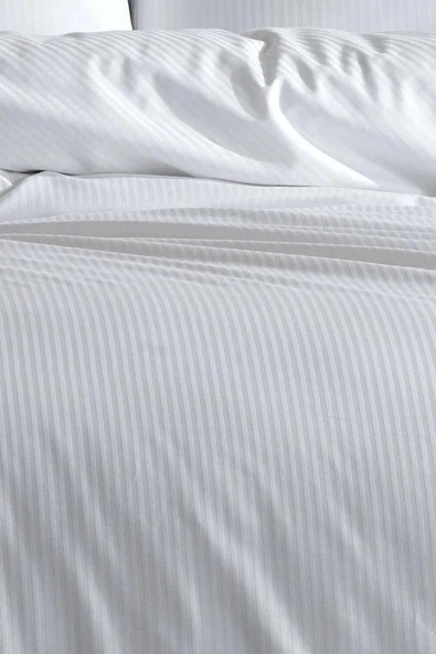 Varol Risus Serisi Pamuk Saten Çizgili Çift Kişilik Nevresim Takımı - Resim 2