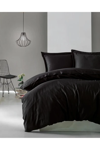 Cotton Box Elegant Saten Tek Kişilik Nevresim Takımı Siyah - 1