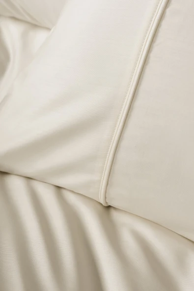 Cotton Box Silky Saten Çift Kişilik Nevresim Takımı Ekru - Resim 3