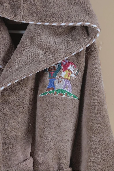 Varol Bambu Nakışlı Çocuk Bornozu - M.Craft - 4