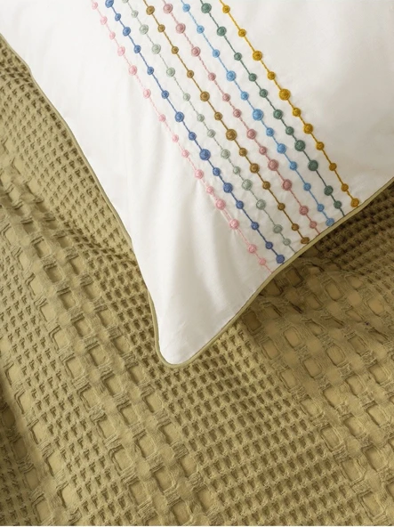 Cotton Box Aura Tek Kişilik Takımı Pebble Hardal - Resim 4