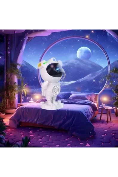 Astronot Gece Lambası Yıldızlı Projeksiyon Cihazı ZA-2025 Tavan Aydınlatma Masa Ev Çocuk Oda ürün görseli 1