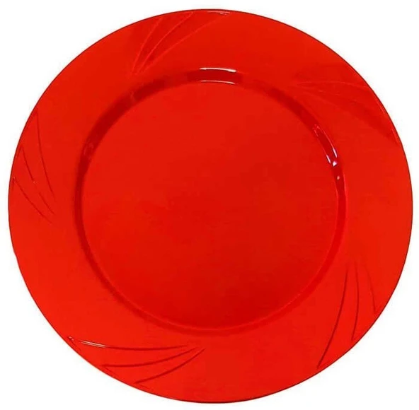 Kristal Tabak Kırmızı  23 Cm 6'Lı ürün görseli