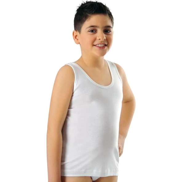 3 Adet Anıt Erkek Çocuk Ribana Atlet Beyaz 4702 ürün görseli