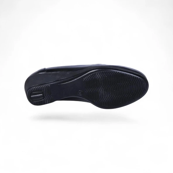 Vollex Vl2 Siyah 7Cm Kadın Dolgu Topuklu Ayakkabı - Resim 4