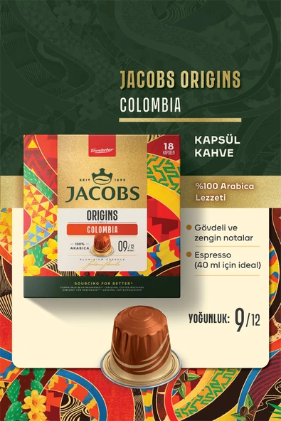 Jacobs Origins Colombia Nespresso Uyumlu Alüminyum Kapsül Kahve 36 Kapsül - Resim 2