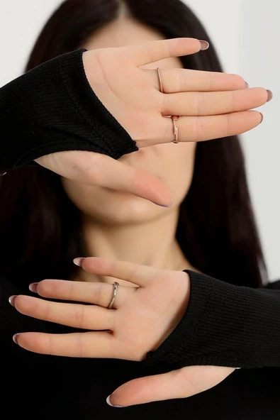 Bisiklet Yaka Parmak Geçmeli Kaşkorse bluz siyah a3829 - 5