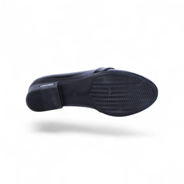 Ayakcenter Esrc-605 Siyah Kadın 3Cm Topuklu Ayakkabı - Resim 4