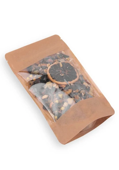 8,5x14,5 cm. Kraft Geniş Pencereli Doypack - 50 Adet - Resim 3